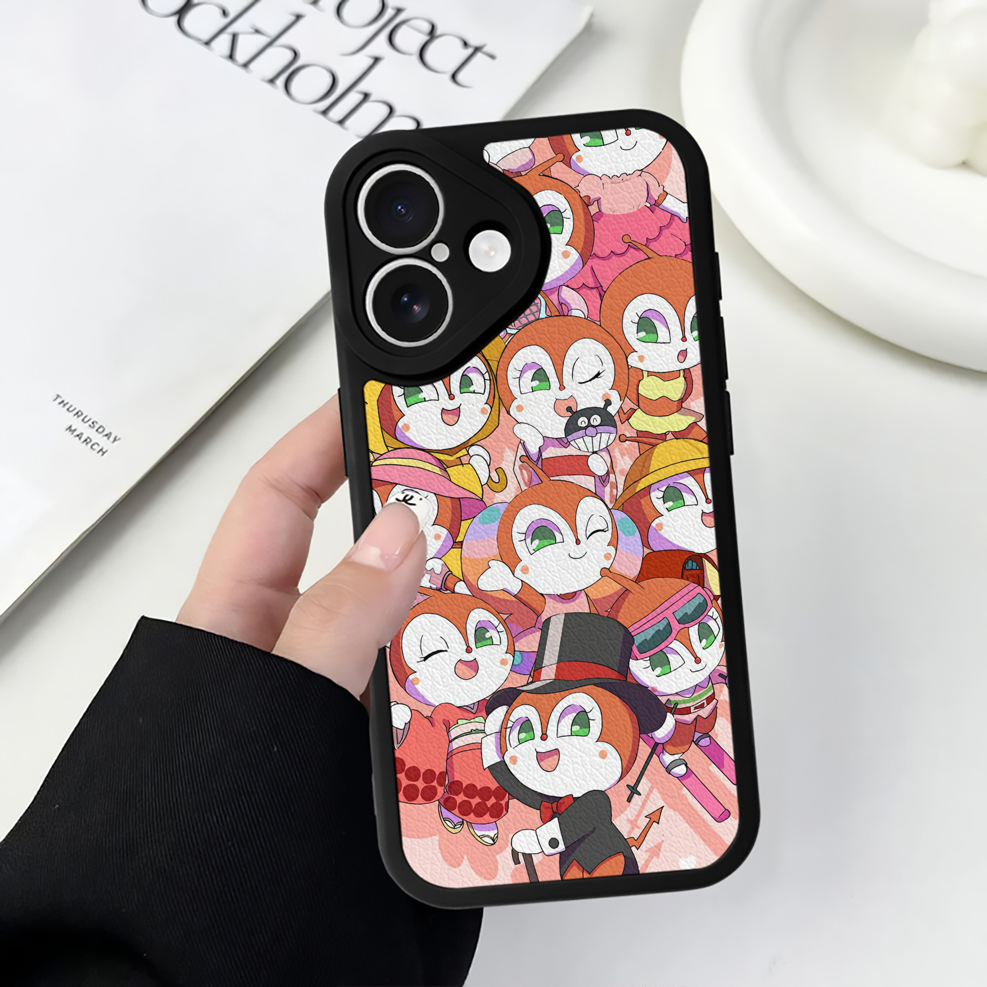 （画像用） アンパンマン Anpanman 【iPhone 16シリーズ対応】シリコンスマホケース（レザー調） 材質：シリコン